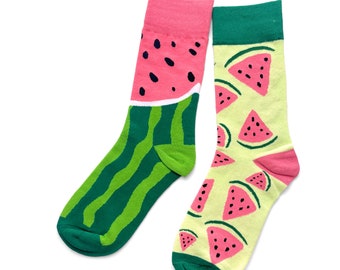 Watermelon Socks, mismatched socks, odd socks, colourful Socks