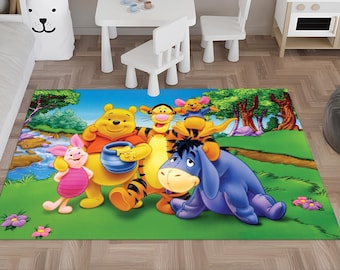 Winnie The Pooh Rug,Winnie Rug,Kids Rug,Colorful Rug,Custom Rug,Nursery Rug,Cute Rug,Area Rug,Kids Room Rug,Nursery Decor,Gift For Kids
