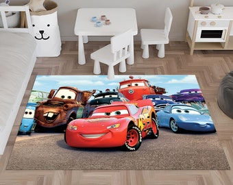 McQueen Rug,Cars Rug,Kids Rug,Colorful Rug,Custom Rug,Nursery Rug,Customized Rug,Cute Rug,Area Rug,Kids Room Rug,Nursery Decor,Gift For Kids