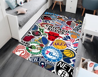 Basketball Teppich, NBA Team Teppich, Jungenzimmer Teppich, Sportteppich, Kinderzimmerteppich, Benutzerdefinierte Teppich, Hypebeast Teppich, Bereich Teppich, personalisierter Teppich, Geschenk für ihn