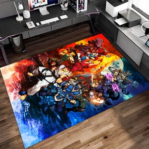 Streed Fighter, Arcade Game Rug, Retro Game Rug, Game Rug, Gaming Rug,  Game Decor, Custom Rug, Retro Gaming,  Area Rug, Gaming Gifts