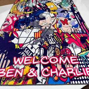 Pop Art Rug,Anime Rug,Graffiti Rug,Colorful Art Rug,Popular Rug,Unique Rug,Cool Rugs,Modern Rug,Custom Rug,Area Rugs,Kids Rug,Gifts for Her image 2