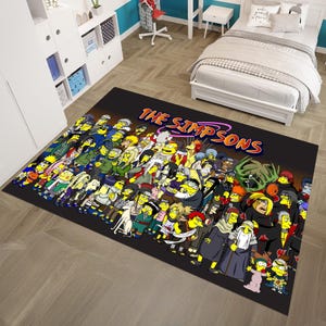 Simpsons Rug,Characters Rug,Adult Rug,Colorful Rug,Unique Rug,Fantastic Rug,Cool Rug,Anime Decor,Custom Rug,Anime Rug,Area Rug,Gifts for Her