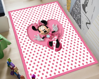Mickey Mouse Rug,Minnie Mouse Rug,Kids Rug,Cartoon Rug,Custom Rug,Nursery Rug,Cute Rug,Area Rug,Kids Room Rug,Nursery Decor,Gift for Kids