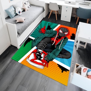 Spiderman Rug,Super Hero Rug,Fantastic Rug,Shoes Rug,Area Rug,Kids Rug,Colorful Rug,Cool Rugs,Marvel Rug,Gift for Her ,Movie Rug,Movie Decor