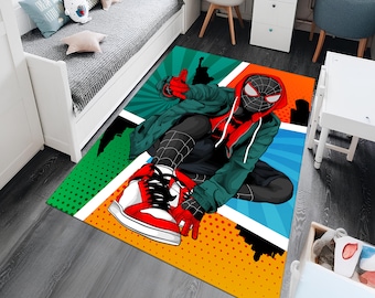 Spiderman Rug,Super Hero Rug,Fantastic Rug,Shoes Rug,Area Rug,Kids Rug,Colorful Rug,Cool Rugs,Marvel Rug,Gift for Her ,Movie Rug,Movie Decor