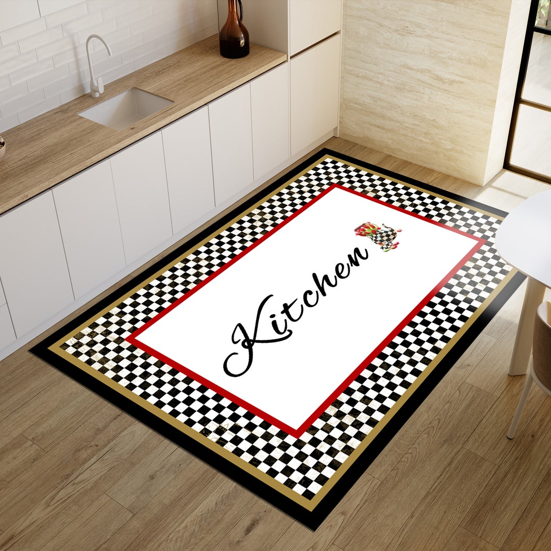 Checkered Rug,rugs for Kitchen,non-slip Rug,washable Rug, Kitchen ...