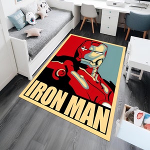 Ironman,Ironman Rug,Marvel Rug,Movie Rug,Fantastic Rug,Movie Decor,Colorful Rug,Hypebeast Rug,Unique Rug,Area Rug,Kids Room Rug,Gift For Him