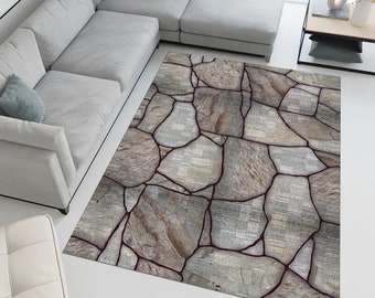 Stone Pattern Rug,Stone Rug,Pattern Rug,Grey Rug,Modern Rug,Home Decor, Area Rug, Aesthetic Rug, Rugs for Living Room, Housewarming Gift