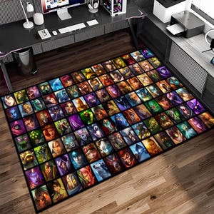 Mobile Game Characters Rug, Popular Game Rug, Gaming Rug, Gamer Rug, Colorful Rug, Game Decor, Custom Rug, Game Rug, Area Rug, Gaming Gifts