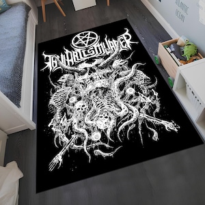 Devil Rug,Satanic Rug,Demon Rug,Gothic Rug,Horror Art Rug,Horror Decor,Fear Rug,Unique Rug,Area Rug,Custom Rug,Boys Room Rug,Gift For Him