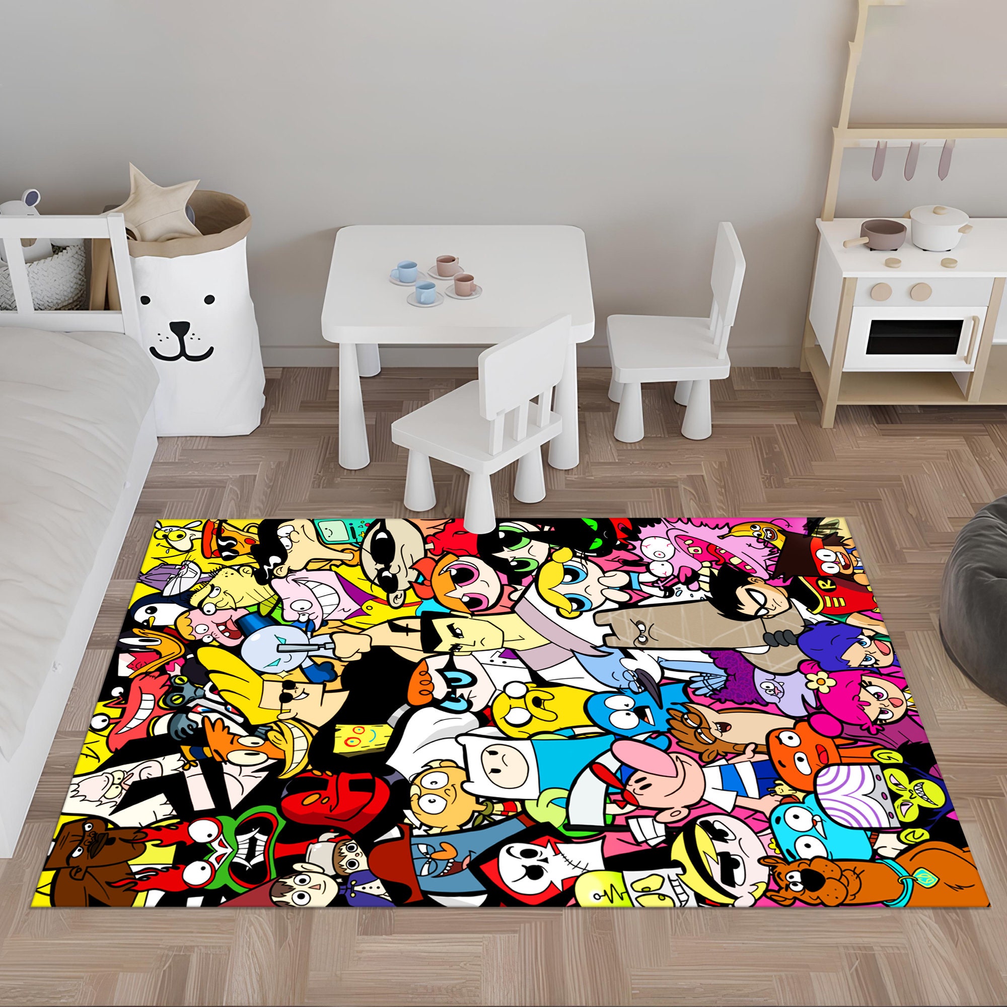 Esty Rugs Characters Cartoon Characters Rug,colorful Rug,kids Rug,custom Rug,nursery Rug ...