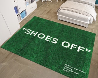 Shoes Off Rug,Sneaker Rug,Shoes Rug,Shoes Room Rug,Area Rug,Unique Rugs,Cool Rugs,Best Seller Rug,Green Rug,Awesome Room Rug,Gift for Her
