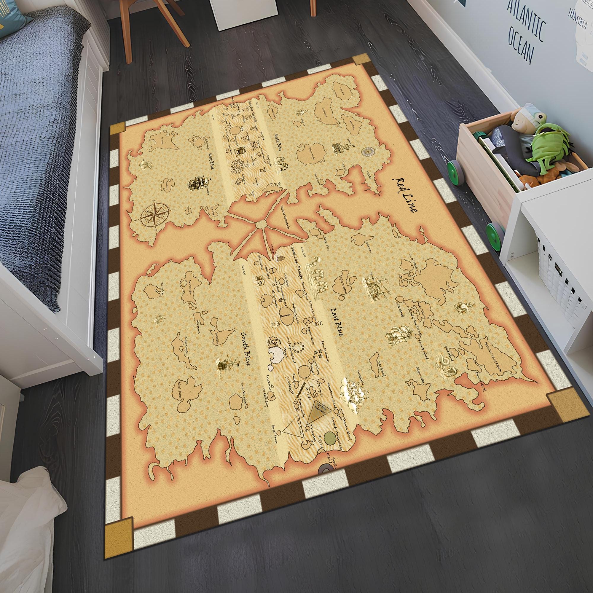 2d Map Rug Fantastic Map Rug, Anime Map Rug, Movie Map Rug, Map Rug, Unique Rug ...