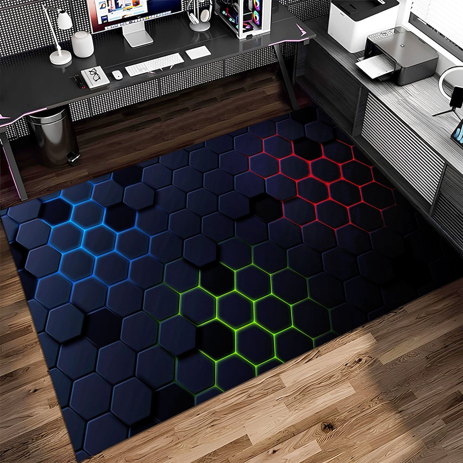 Rgb Gaming Rug Gamer Rug,gaming Rug,game Rug,geometric Rug,colorful Rug,play Room Rug ...