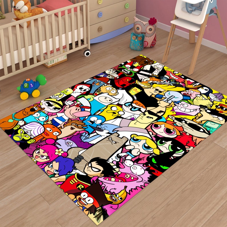 Cartoon Characters Rug,colorful Rug,kids Rug,custom Rug,nursery Rug ...