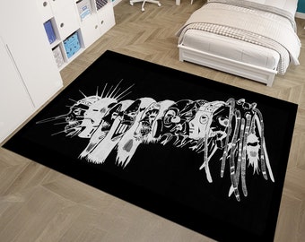 Heavy Metal Rug,Rock Rug,Music Rug,Metal Rug,Gothic Rug,Popular Rug,Music Decor,Music Room Rug,Custom Rug,Unique Rug,Area Rug,Gifts for Her