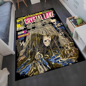 Friday Rug, Mask Rug, Horror Movie Rug, Fantastic Rug, Movie Rug, Movie Decor,Cool Rugs,Boys Room Rug,Custom Rug,Personalized Gifts,Area Rug
