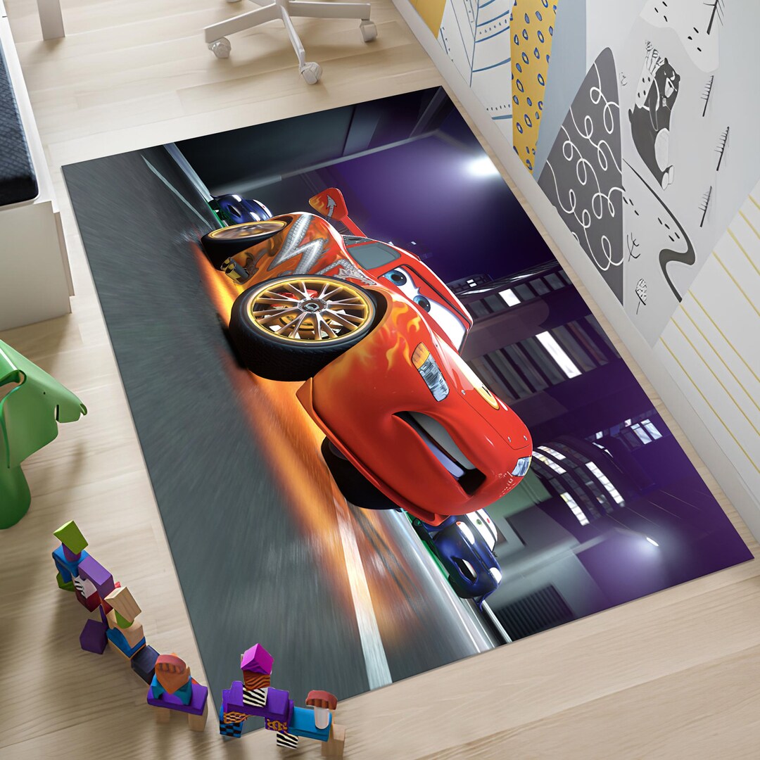Cars 2 Rug Mcqueen Rug,cars Rug,lightning Rug,colorful Rug,road Rug,nursery Rug ...