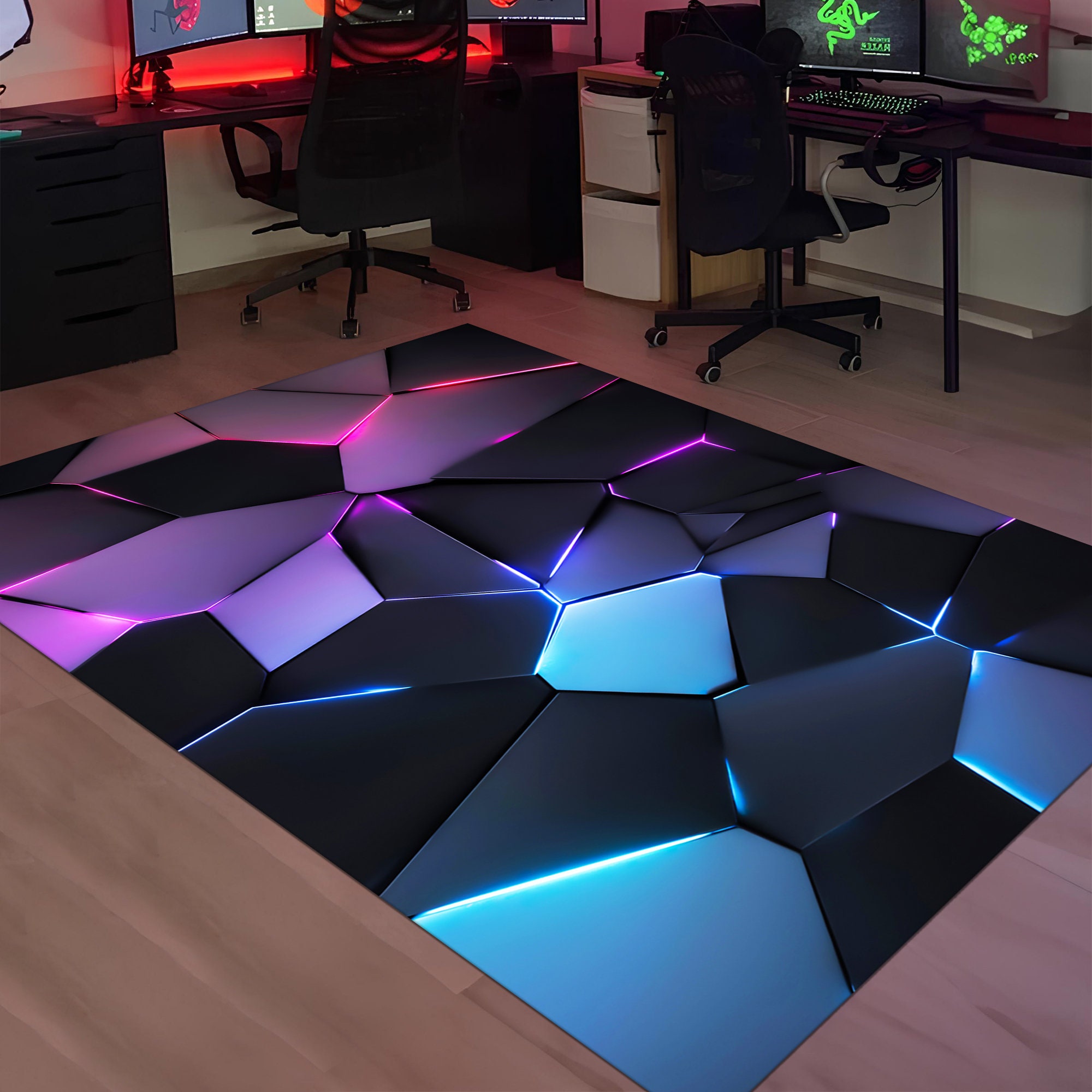 Rgb Gaming Rug Gamer Rug,gaming Rug,game Rug,geometric Rug,colorful Rug,play Room Rug ...
