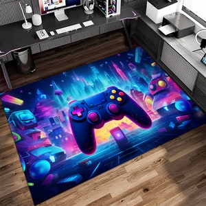Game Console Rug,Gamer Rug,Gaming Rug,Game Rug,Colorful Rug,Play Room Rug,Game Decor,Custom Rug,Awesome Rug,E-Sport Rug,Area Rug,Gaming Gift