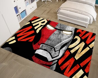 Ironman,Ironman Rug,Marvel Rug,Movie Rug,Fantastic Rug,Movie Decor,Colorful Rug,Hypebeast Rug,Unique Rug,Area Rug,Kids Room Rug,Gift For Him