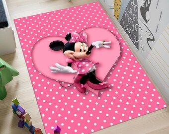 Mickey Mouse Rug,Minnie Mouse Rug,Kids Rug,Cartoon Rug,Custom Rug,Nursery Rug,Cute Rug,Area Rug,Kids Room Rug,Nursery Decor,Gift for Kids