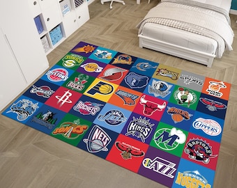 Tappeto da basket,Tappeto squadra NBA,Tappeto per camera dei ragazzi,Tappeto sportivo,Tappeto per camera dei bambini,Tappeto personalizzato,Tappeto Hypebeast,Tappeto per area,Tappeto personalizzato,Tappeto unico,Regalo per lui