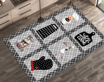 Kitchen Supplies Rug,Rugs for Kitchen,Non-Slip Rug,Washable Rug,Runner Rug,Modern Rug,Area Rug,Custom Rug,Kitchen Decor,Gifts for Mom