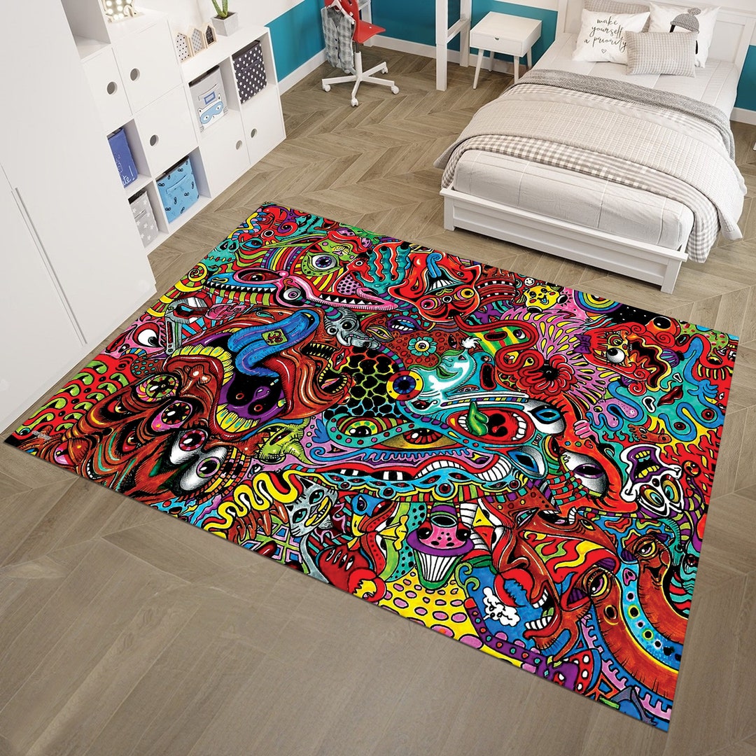 Monster Ink Rug Monster Rug,colorful Rug,complex Rug,gothic Rug,cool Rugs,popular Rug ...