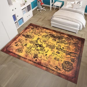 Anime Map Teppich, Anime Dekor Teppich, Karte, Film Karte Teppich, Fantastischer Teppich, Einzigartiger Teppich, Fantastischer Teppich, Filmdekor, Geschenk für Sie, Jungenzimmer Teppich
