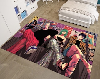 Anime Characters Rug, Manga Rug, Kawai Rug, Cool Rugs, Colorful Rug, Fantastic Rug, Anime Rug, Anime Decor, Custom Rug,Area Rug,Gift for Her