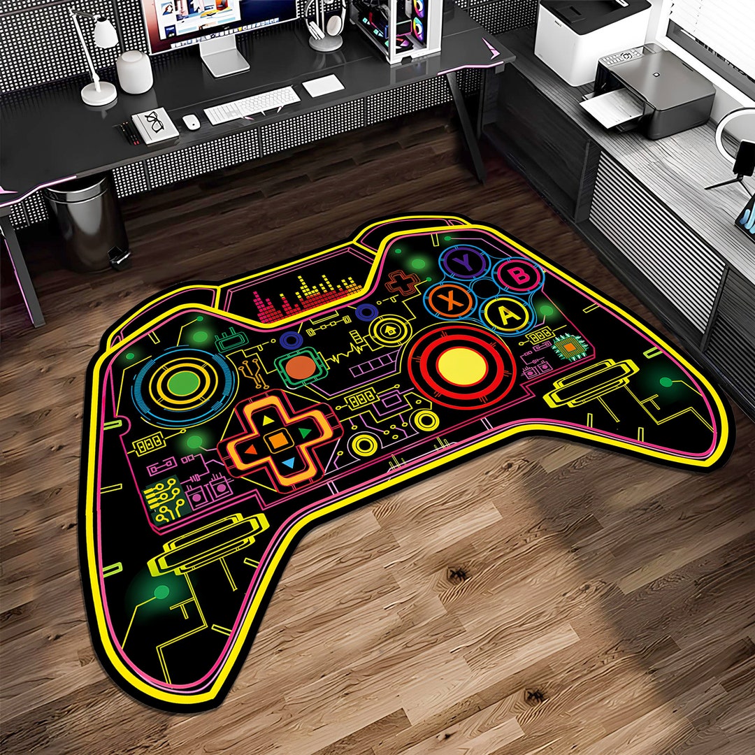 Gaming Rug Full View Game Console Rug,gamer Rug,gaming Rug,game Rug,colorful Rug,play Room ...