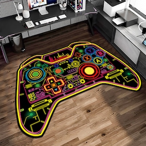 Game Console Rug,Gamer Rug,Gaming Rug,Game Rug,Colorful Rug,Play Room Rug,Game Decor,Custom Rug,Awesome Rug,E-Sport Rug,Area Rug,Gaming Gift