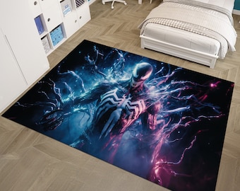 Venom Rug,Spiderman Rug,Themed Rug,Fantastic Rug,Area Rug,Kids Rug,Colorful Rug,Sci-Fi Rug,Marvel Rug,Gift For Him,Unique Rug,Bestseller