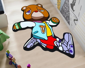 Kanye West,Kanye West Rug,Bear Rug,Musıc Rug,Colorful Rug,Custom Rug,Nursery Rug,Cute Rug,Area Rug,Young Room Rug,Nursery Decor,Gift For Him