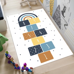 Hopscotch Rug,Fun Rug,Play Rug,Cute Rug,Kids Rug,Colorful Rug,Custom Rug,Nursery Rug,Area Rugs,Play Mat,Nursery Decor,Gift for Kids