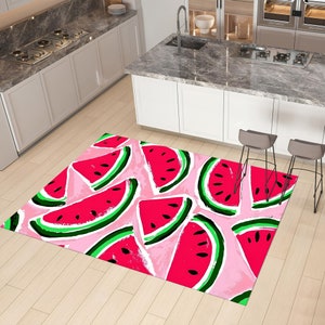 Kitchen Rug, Watermelon Rug, Fruit Rug, Kitchen Decor, Colorful Rug, Gift for Kitchen, Gift for Mom,Modern Rug,Custom Rug,Area Rug