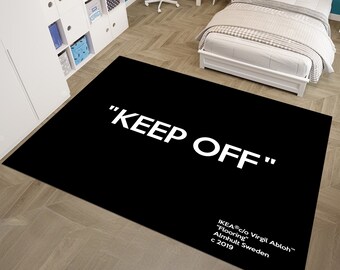 Keep Off, Keep Off Rug, Black Rug, Textted Rug, Unique Rug, Home Decor, Area Rug, Aesthetic Rug, Rugs for Living Room, Housewarming Gift