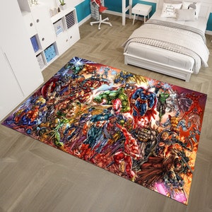 Marvel,Marvel Characters Rug,Movie Rug,Fantastic Rug,Movie Decor,Colorful Rug,Hypebeast Rug,Unique Rug,Area Rug,Kids Room Rug,Gifts for Him