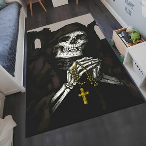 Skull Rug,Skeleton Rug,Christian Rug,Horror Rug,Gothic Rug,Cool Rugs,Popular Rug,Horror Decor,Fear Rug,Area Rugs,Boys Room Rug,Gift for her