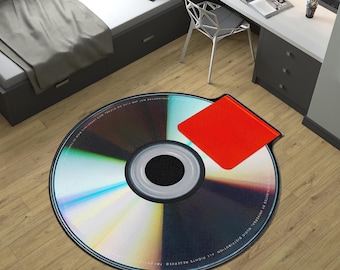 Kanye West CD Teppich, Musik Inspiriert Album CD Teppich, Musik Teppich, Musik Dekor, Runder Teppich, Einzigartiger Teppich, Fantastischer Teppich, Jungen Zimmer Teppich, Geschenke für Ihn