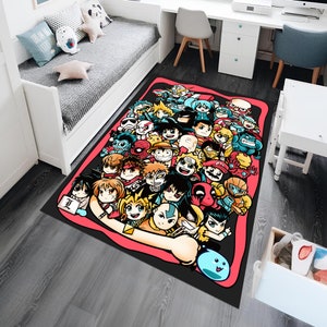 Cartoon Anime Rug,Video Game Rug,Super Heros Rug,Colorful Rug,Cool Rug,Anime Rug,Anime Decor,Nursery Rug,Custom Rug,Area Rug,Gift for Her