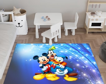 Cartoon Rug,Mickey Mouse Rug,Kids Rug,Colorful Rug,Custom Rug,Nursery Rug,Cute Rug,Area Rug,Kids Room Rug,Nursery Decor,Gift for Kids