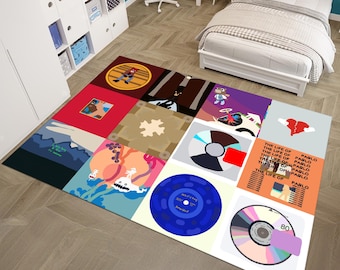 Kanye West,Kanye West Rug,Bear Rug,Musıc Rug,Colorful Rug,Custom Rug,Nursery Rug,Cute Rug,Area Rug,Young Room Rug,Nursery Decor,Gift For Him