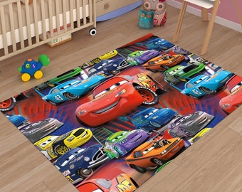 McQueen Rug,Cars Rug,Kids Rug,Colorful Rug,Custom Rug,Nursery Rug,Customized Rug,Cute Rug,Area Rug,Kids Room Rug,Nursery Decor,Gift For Kids