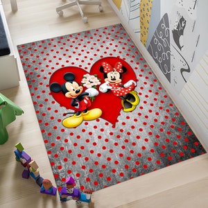 Mickey Mouse Rug,Minnie Mouse Rug,Children&#39;s Rug,Colorful Cartoon Rug,Custom Rug,Nursery Rug,Cute Rug,Area Rugs,Nursery Decor,Gift for Kids