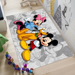 Mickey Mouse Rug,Minnie Mouse Rug,Kids Rug,Cartoon Rug,Custom Rug,Nursery Rug,Cute Rug,Area Rug,Kids Room Rug,Nursery Decor,Gift for Kids