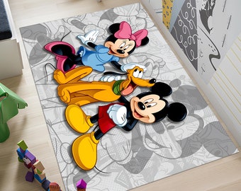 Mickey Mouse Rug,Minnie Mouse Rug,Kids Rug,Cartoon Rug,Custom Rug,Nursery Rug,Cute Rug,Area Rug,Kids Room Rug,Nursery Decor,Gift for Kids