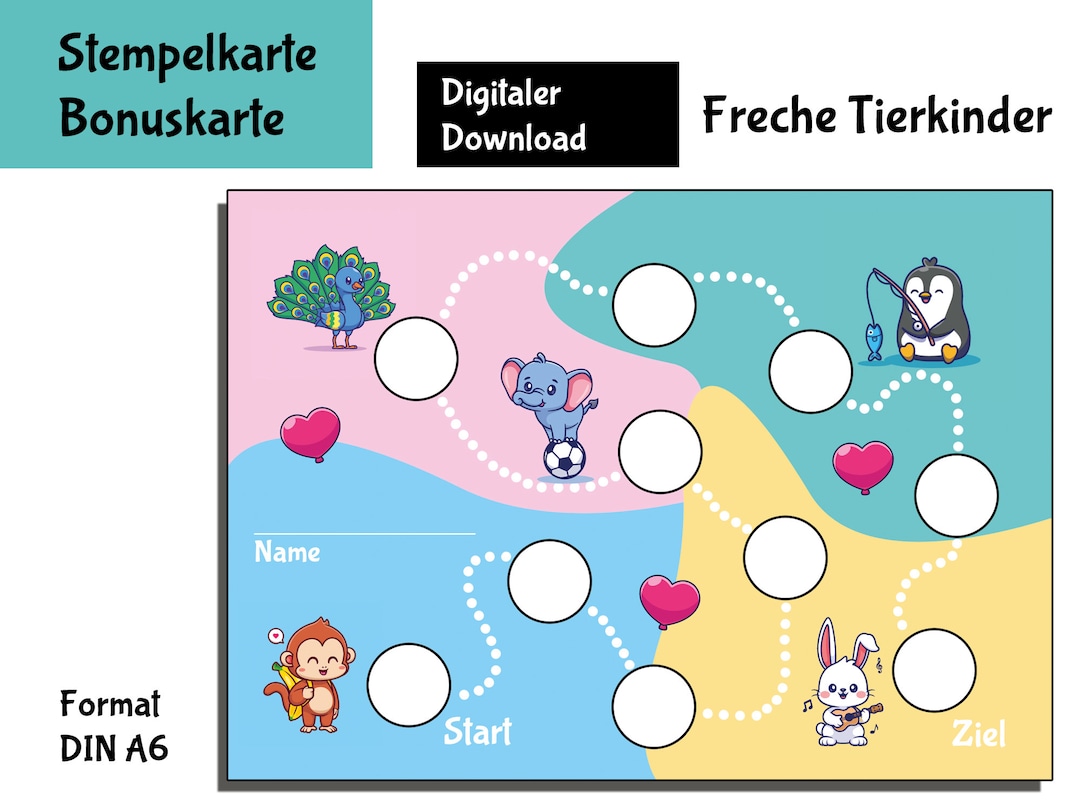 Stamp Card PDF, Gymnastics Card, Reward Board Child PDF, Digital Reward